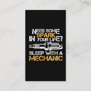 Sleep With A Mechanic Spark car workshop engineer Business Card