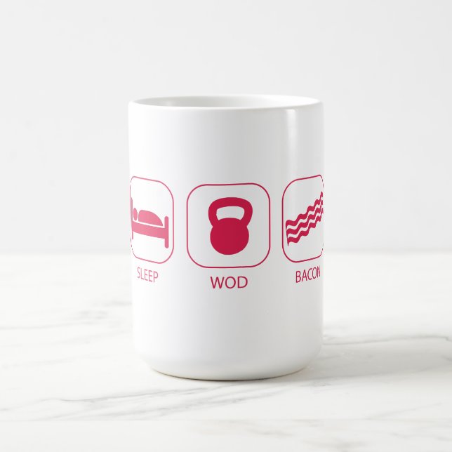 Sleep WOD Bacon - Workout And Weight Lifting Coffee Mug (Center)