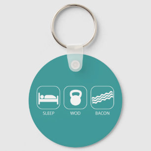 Sleep WOD Bacon - Workout And Weight Lifting Keychain