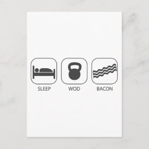 Sleep WOD Bacon - Workout And Weight Lifting Postcard