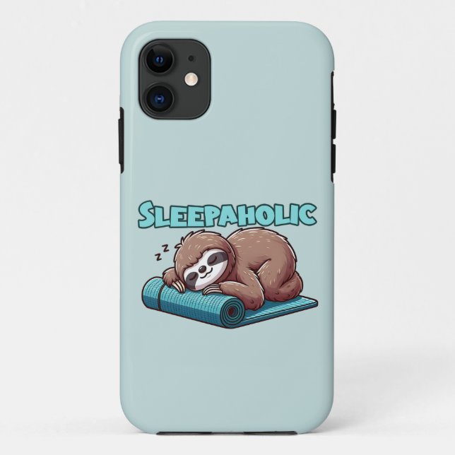 Sleepaholic - Sleeping Sloth On Yoga mat  Case-Mate iPhone Case (Back)