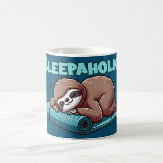 Sleepaholic - Sleeping Sloth On Yoga mat  Coffee Mug