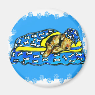 Sleeping Airedale Magnet