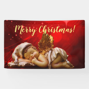 Sleeping Angel Baby Jesus Christmas Banner