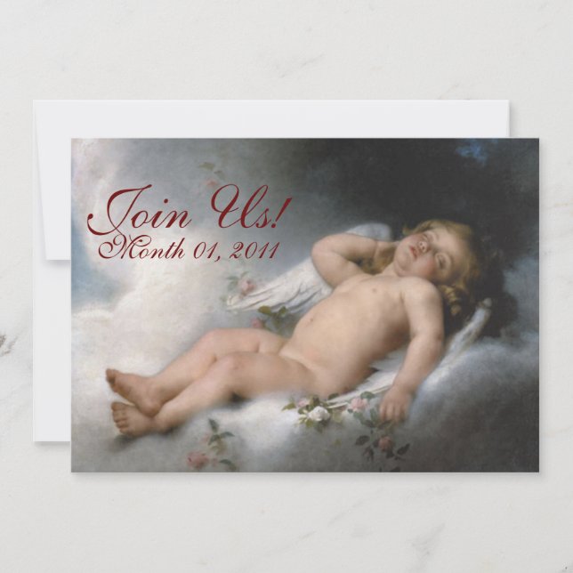 Sleeping Angel Customizable Invitations (Front)