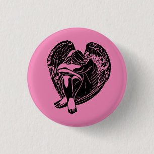 Sleeping Angel Girl Fantasy religious abstract art 1 Inch Round Button