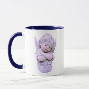 Sleeping Angel Sculpture Illustration Mug