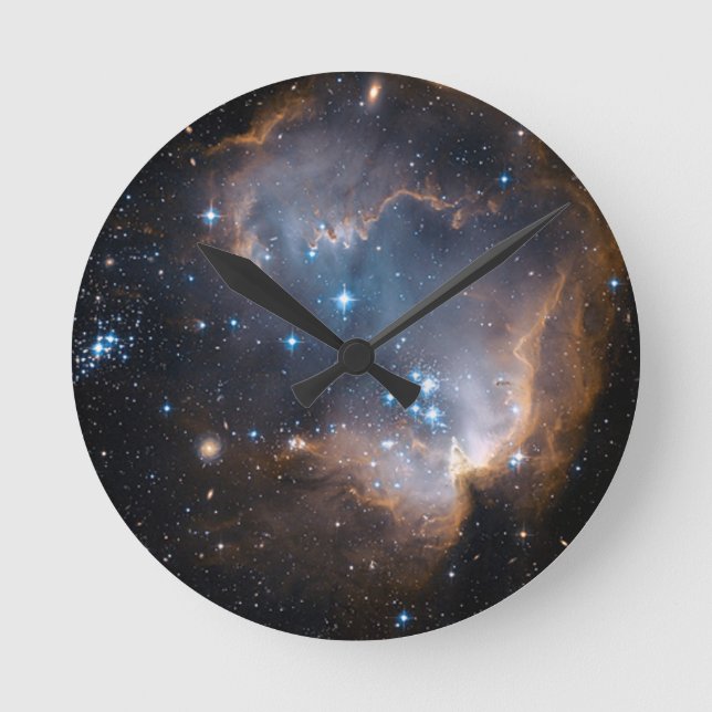 Sleeping Angel Star Cluster Round Clock (Front)