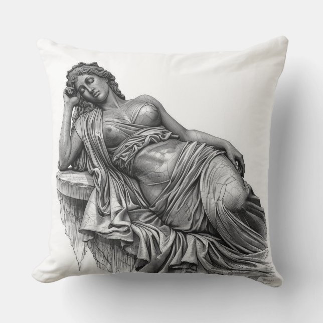 Sleeping Ariadne - Marble Art Pillow (Front)
