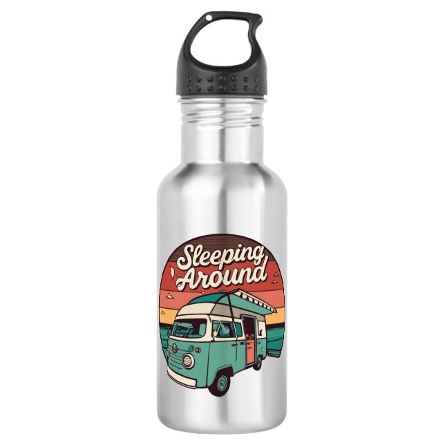 Sleeping Around Camper 532 Ml Water Bottle (Front)