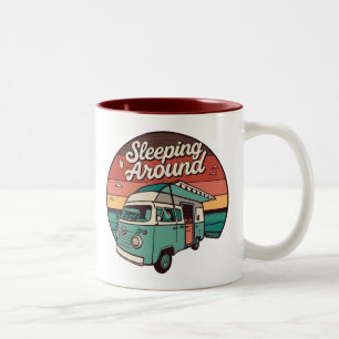 Sleeping Around Camper Two-Tone Coffee Mug
