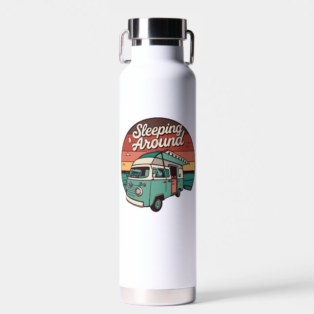 Sleeping Around Camper Water Bottle (Front)