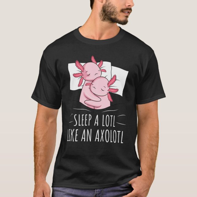 Sleeping Axolotl Lover Pyjamas Napping T-Shirt (Front)