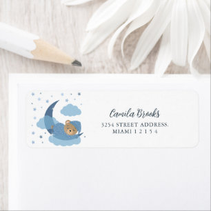 Sleeping Baby Bear On Blue Moon & Cloud