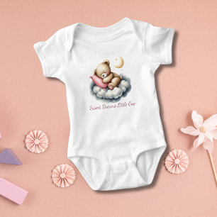 Sleeping Baby Bear on Cloud Star Baby Shower Gift Bodysuit