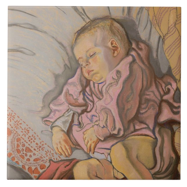 Sleeping Baby Boy Tile (Front)