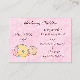 Sleeping Baby Gift Registry Card