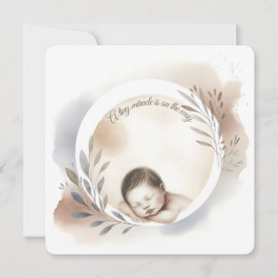 Sleeping Baby Watercolor Illustration Invitation