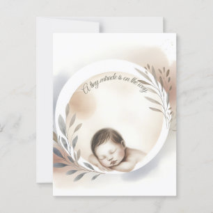 Sleeping Baby Watercolor Illustration Postcard