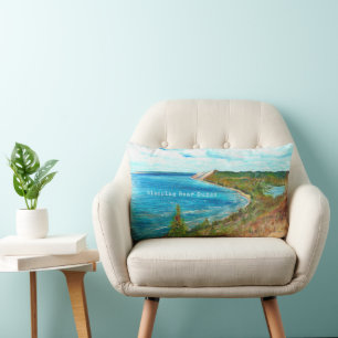 Sleeping Bear Dunes Lake Michigan Art Lumbar Pillow
