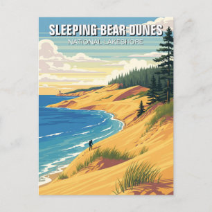 Sleeping Bear Dunes Michigan Travel Postcard