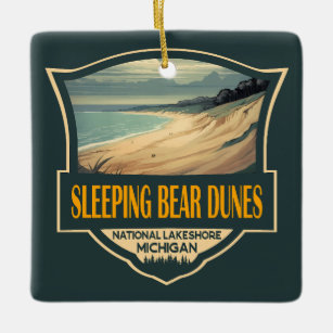 Sleeping Bear Dunes National Lakeshore Emblem Ceramic Ornament