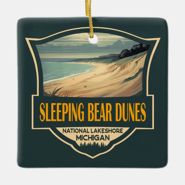 Sleeping Bear Dunes National Lakeshore Emblem Ceramic Ornament (Front)