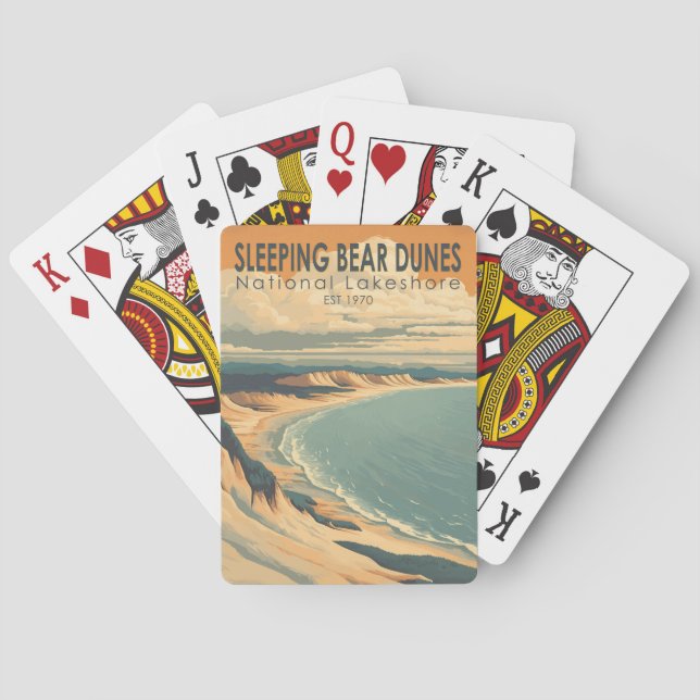 Sleeping Bear Dunes National Lakeshore Travel Art Playing Cards (Back)