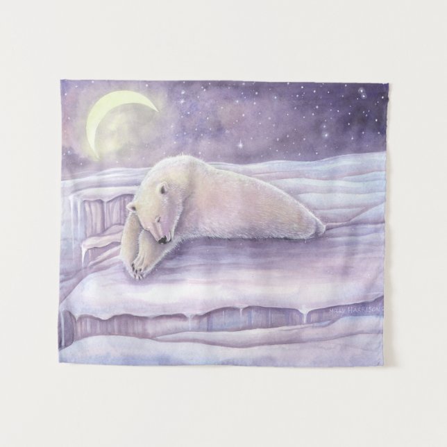 Sleeping Bear Fantasy Wildlife Art Tapestry (Front (Horizontal))