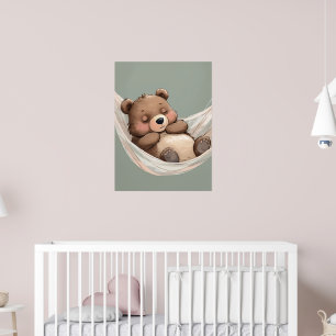 Sleeping Bear Poster – Cozy Nursery Wall Art