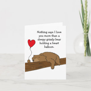 Sleeping bear valentine card
