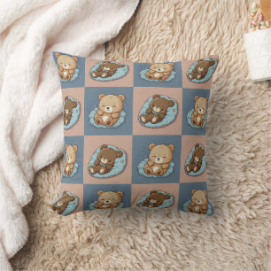 Sleeping Bears Print Throw Pillow