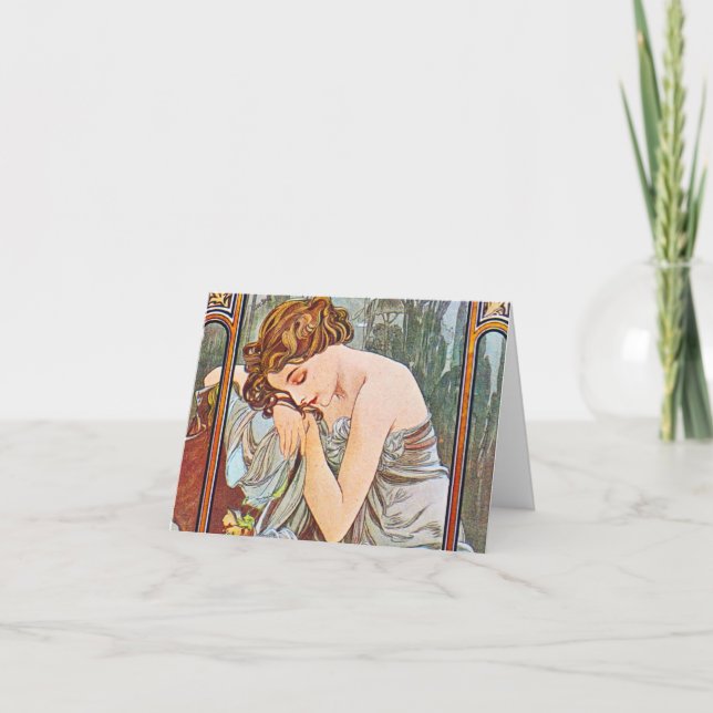 Sleeping Beautiful Woman  Card (Front)