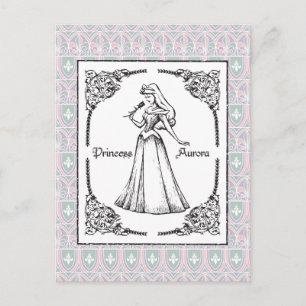 Sleeping Beauty   Aurora - Vintage Rose Postcard