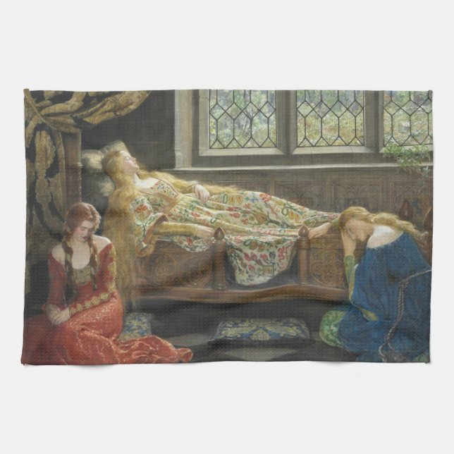 Sleeping Beauty (by John Collier) Kitchen Towel (Horizontal)