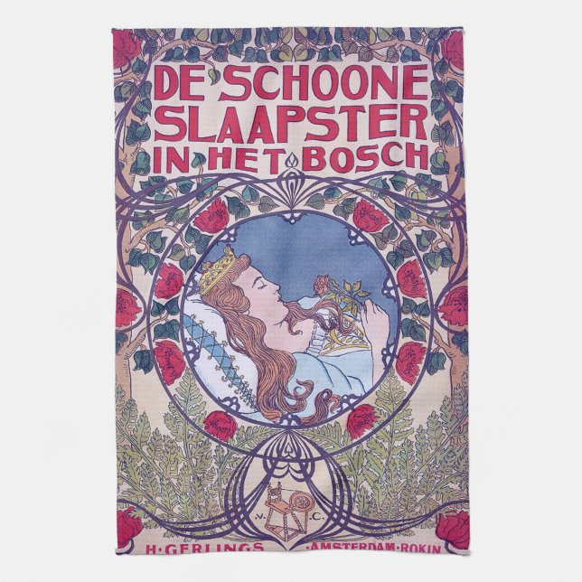 Sleeping Beauty, Cover Art, Van Caspel Kitchen Towel (Vertical)
