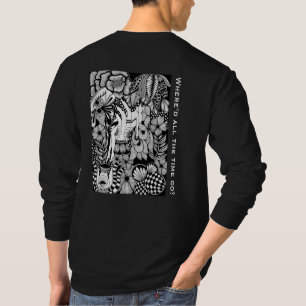 Sleeping Beauty – Monochrome Floral Hand-Drawn Art T-Shirt