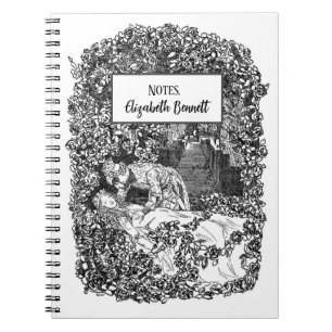 Sleeping Beauty Personalized Vintage Illustration  Notebook