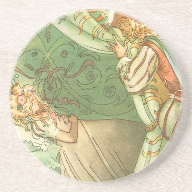 Sleeping Beauty Princess, Vintage Fairy Tale Coaster (Front)
