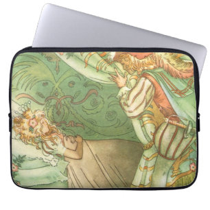 Sleeping Beauty Princess, Vintage Fairy Tale Laptop Sleeve