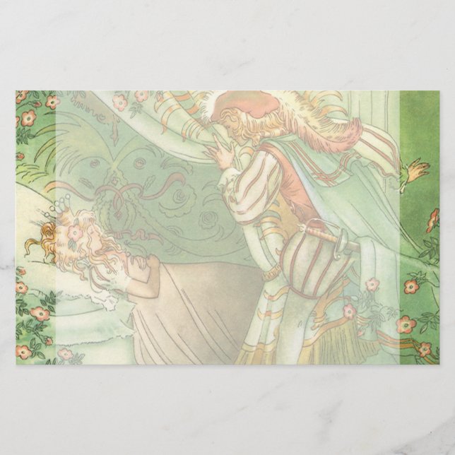 Sleeping Beauty Princess, Vintage Fairy Tale Stationery (Front)