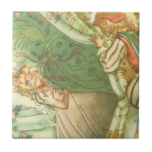 Sleeping Beauty Princess, Vintage Fairy Tale Tile