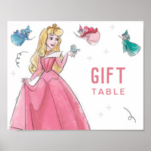 Sleeping Beauty   Watercolor Birthday Poster