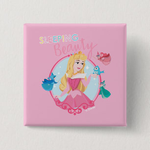 Sleeping Beauty With Fairy Godmothers 2 Inch Square Button
