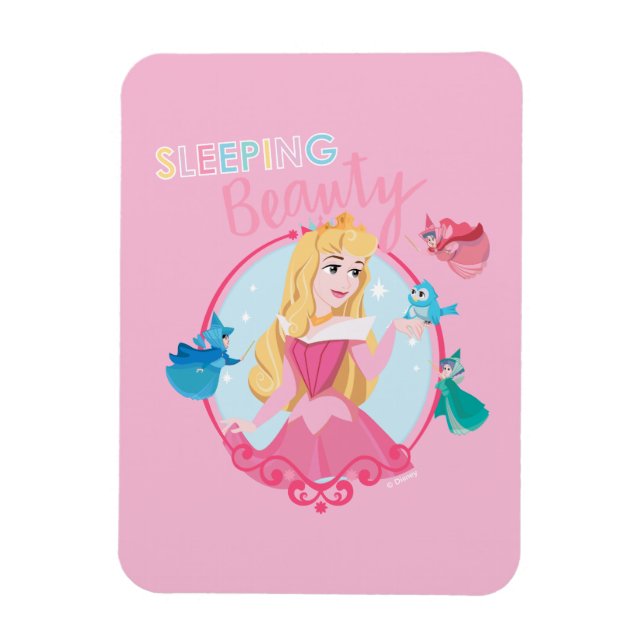 Sleeping Beauty With Fairy Godmothers Magnet (Vertical)