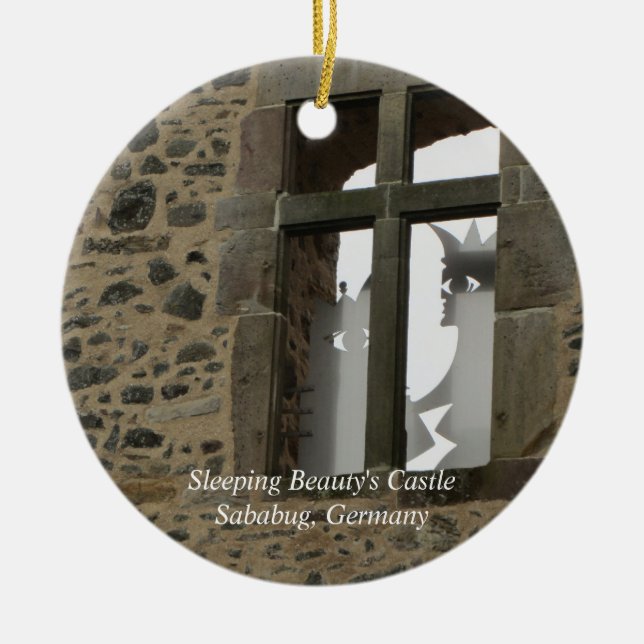 Sleeping Beauty's Castle Ceramic Ornament (Front)