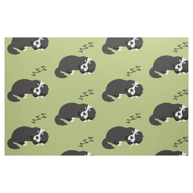 Sleeping Bernese Mountain Dog Animals Lover ZZZ Fabric (Fat Quarter)