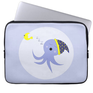 Sleeping Blue Octopus Laptop Sleeve