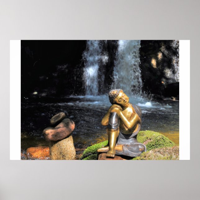 sleeping Buddha on water Poster (Front)