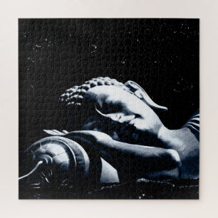 Sleeping Buddha Shakyamuni under star lit sky Jigsaw Puzzle